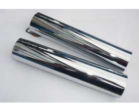 KRYTY PŘEDNÍHO TLUMIČE (PLÁŠTĚ) - PÁR - CHROM - (DÉLKA 232MM) - ČZ 175/487 + 125/488 + 250/471,485 + 350/472